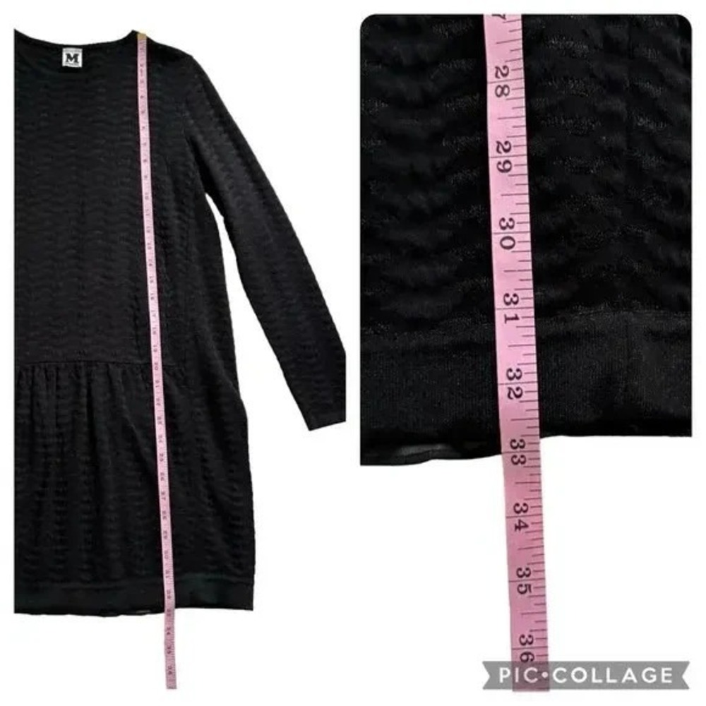 VALENTINO MISSONI BLACK  OPEN STYLE KNIT‎ SHIFT MINI DRESS LONG SLEEVE EU 42 - Picture 9 of 11